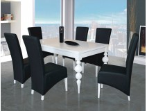 Zestaw Włoski Design biały stół Fresco i krzesła tapicerowane B38