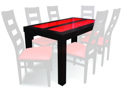 Stół z czerwoną szybą RED RMS25