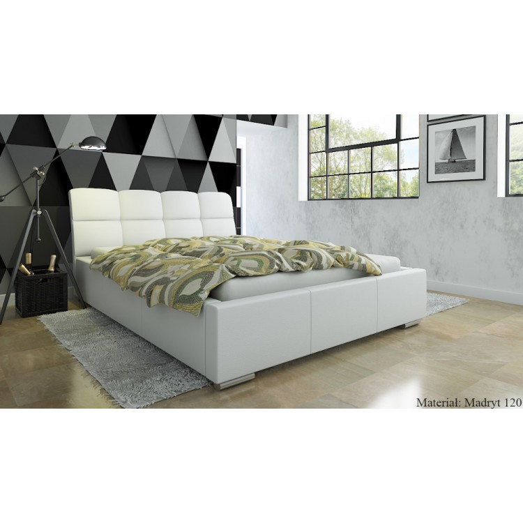Łóżko sypialniane z tapicerowanym zagłówkiem Mila AT6