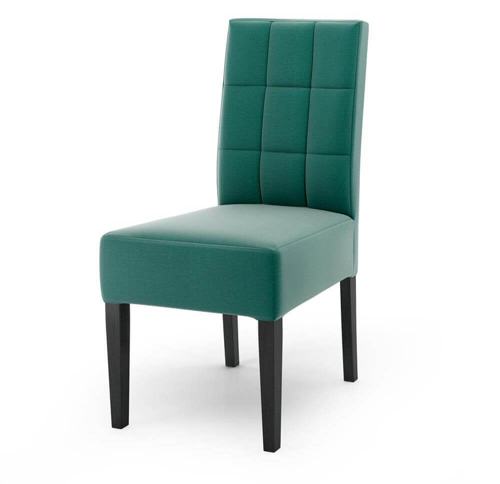 Przód krzesła tapicerowanego zielonego Eliza